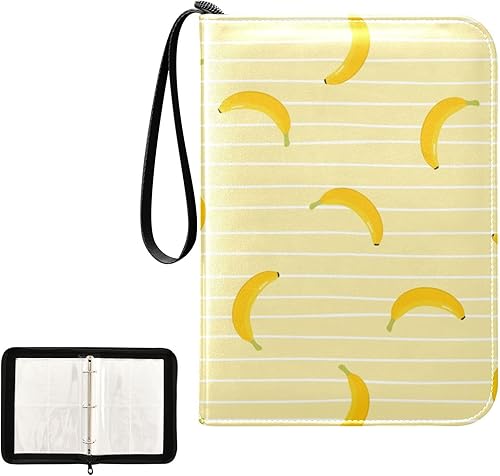 Yellow Banana Card Binder 400 Pockets Trading Card Storage Binder Album with Sleeves Zipper Card Collection Holder Folder for Sleeved Cards Game