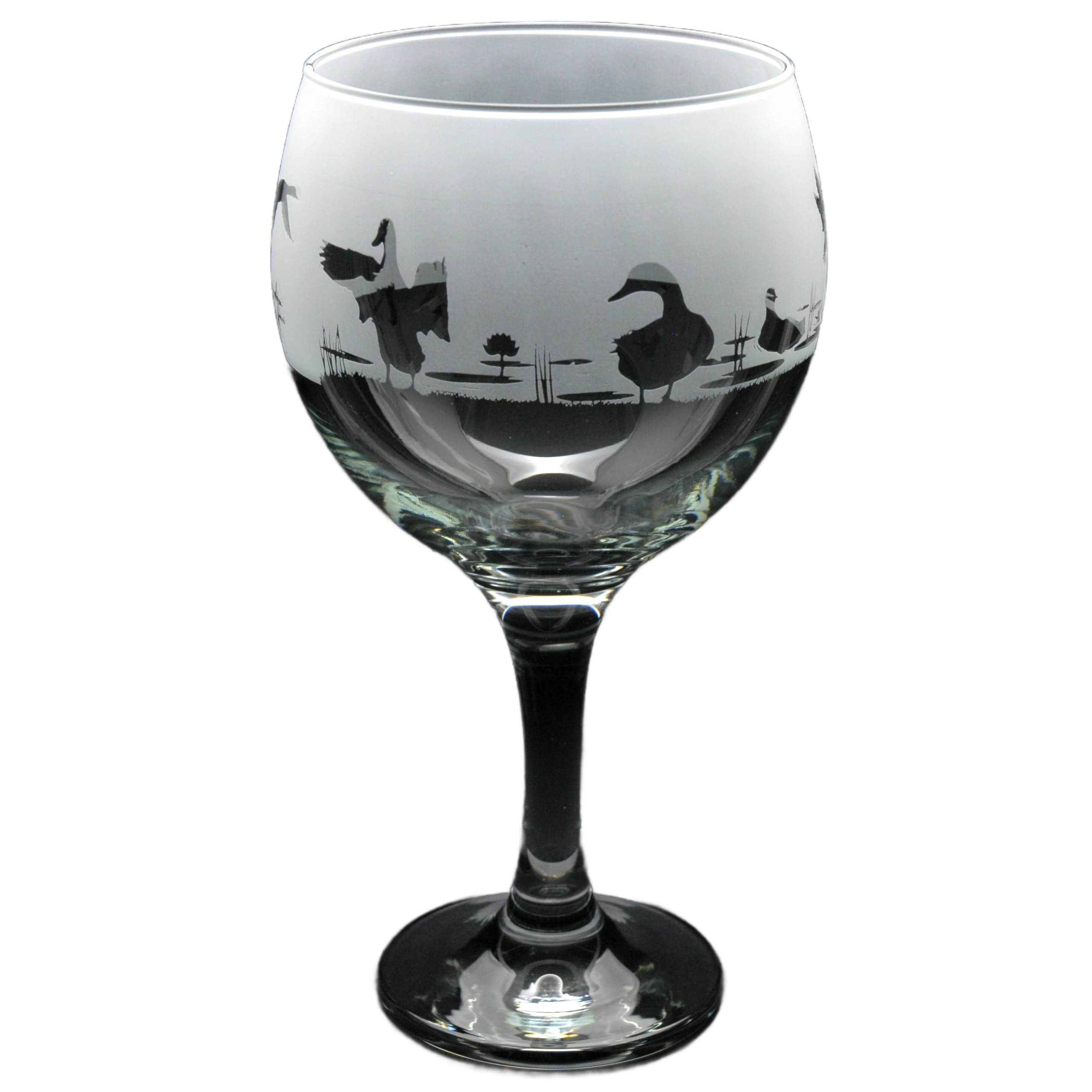 GLYPTIC Glass Art Duck Hand Etched/Engraved Gin Cocktail Glass โ image 1