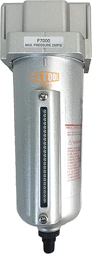 Miniatura 10 de 38 "NPT MID FLOW Filtro de partículastrampa de agua para líneas de aire comprimido del compresor de aire, 5u con cuenco de polietileno y protector