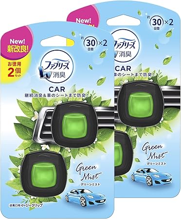 Amazon まとめ買い ファブリーズ 消臭芳香剤 車用 クリップ型 イージークリップ グリーンミスト 2ml 4個 ファブリーズ ドラッグストア