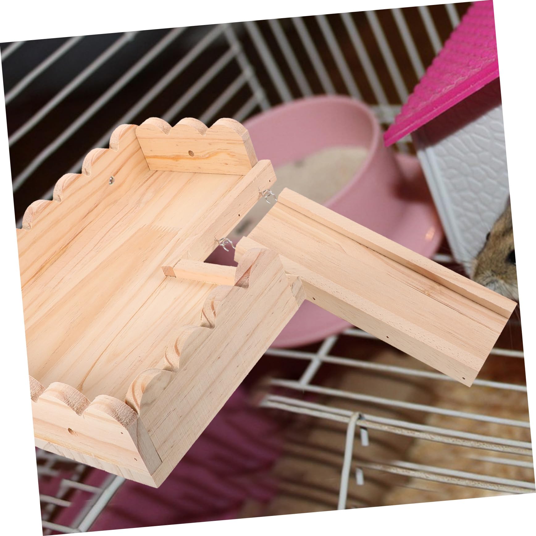 Hamsterplattform aus Massivem Holz Plattformspielzeug für Kleintiere Einfache Montage Leicht zu Verstauen für Chinchilla Ratte