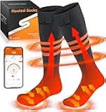 Heated Socks for Men Women with APP Control, 10000mAh Upgraded Rechargeable Electric Heated Socks Up to 10 Hours, Washable Winter Foot Warmer Socks for Outdoor Camping Skiing Hunting Hiking