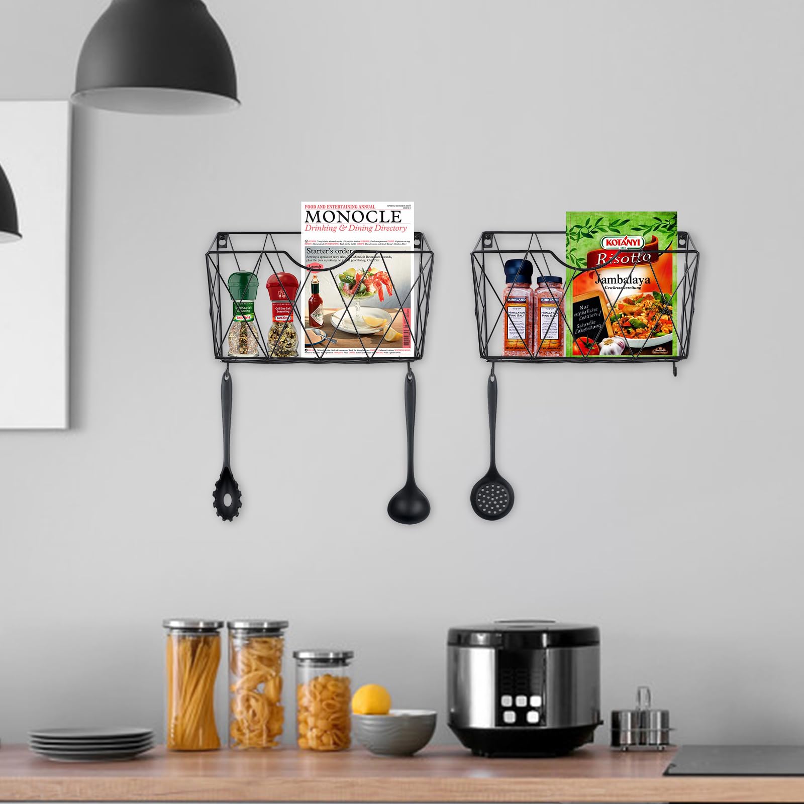 organizer da parete, per ufficio, struttura in metallo resistente, porta cartelle, organizer da appendere, 3 tasche, salvaspazio, per ufficio, casa, nero