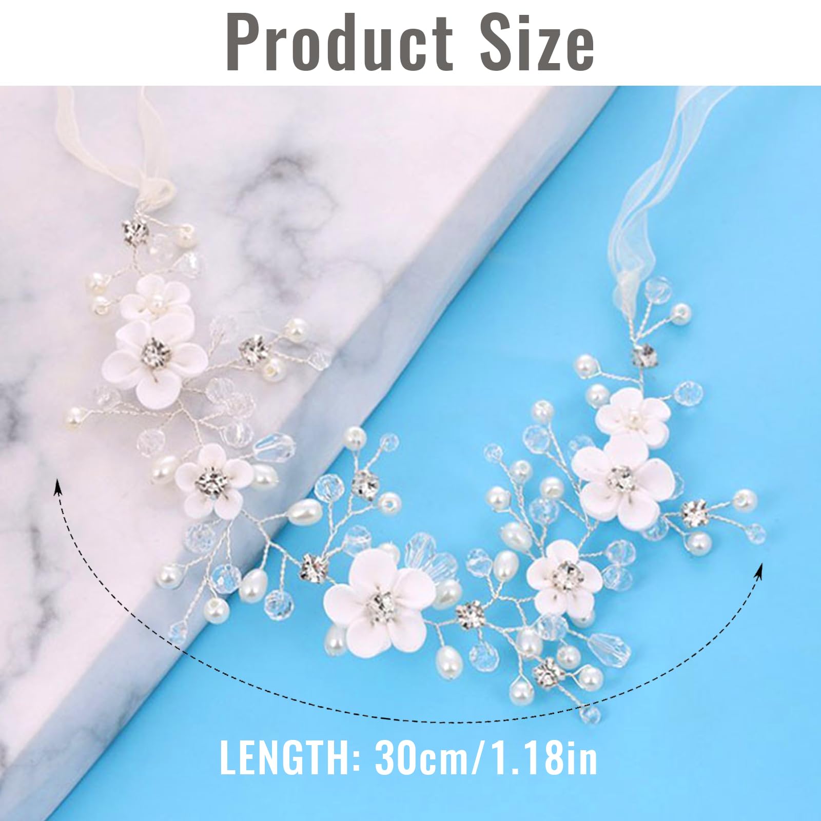 bijoux cheveux femme mariage blanc, Bijou Cheveux Mariage, Ruban Couronne Florale Bandeau, Couronne De Fleurs Pour Cheveux Enfant Pour La Mariée, Fiançailles, Mariage, Anniversaire, Fêtes