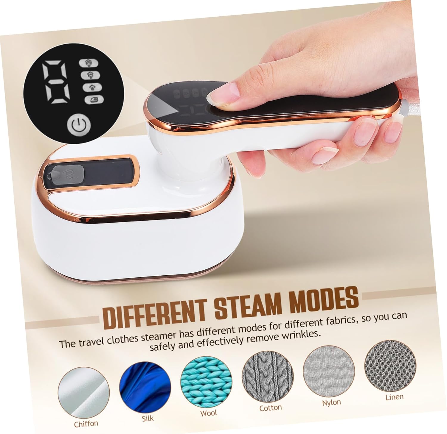 Unomor Portable Clothing Steamer with Folding Handle Efficient Handheld Garment Steamer for Travel Quick Heating Extended Use Water Tank for Home College Essentials