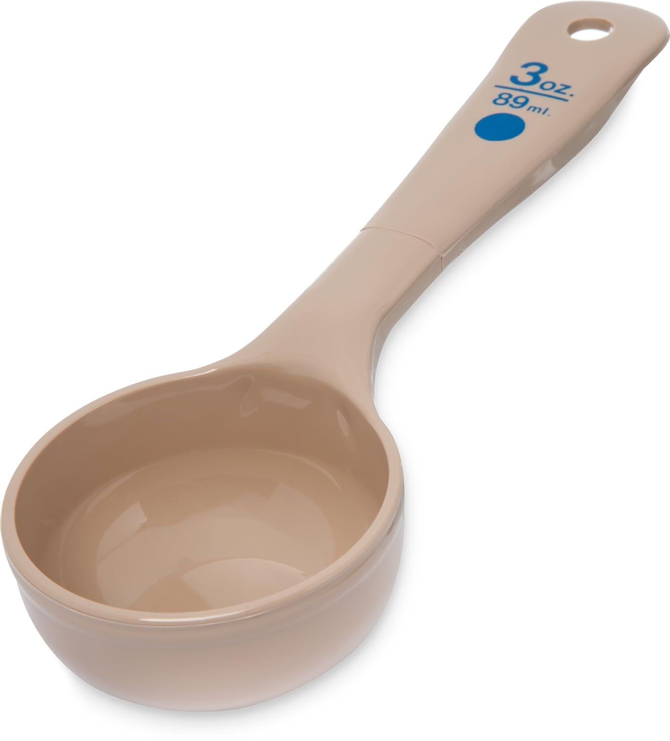 Carlisle FoodService Products Measure Miser Plastic Measuring Spoon with Short Handle, 3 Ounces, Beige - (Pack of 12)