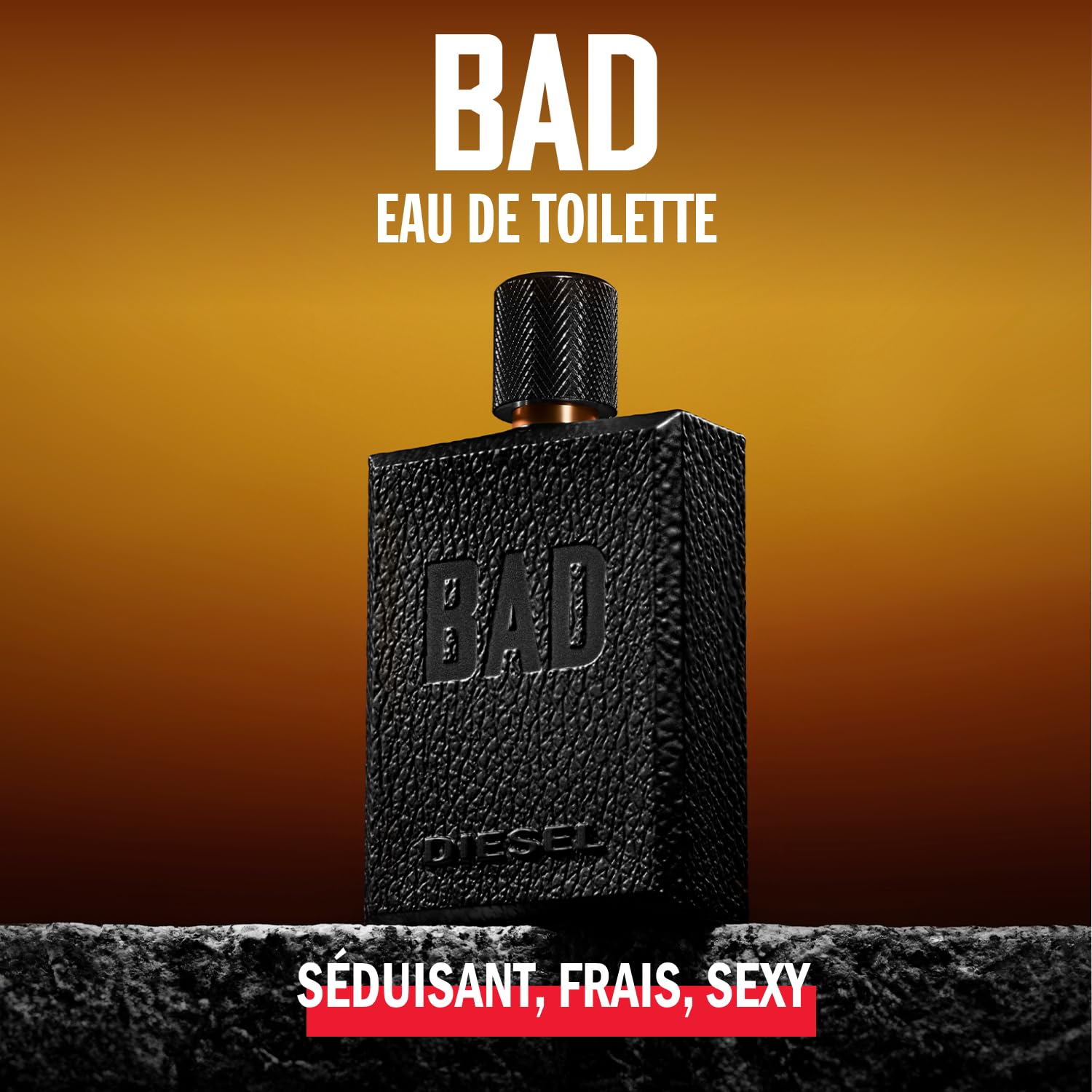 DIESEL Bad - Eau De Toilette Homme - Boisé - Accord Tabac, Caviar & Bergamote - Tenue Longue Durée - Spray Vaporisateur