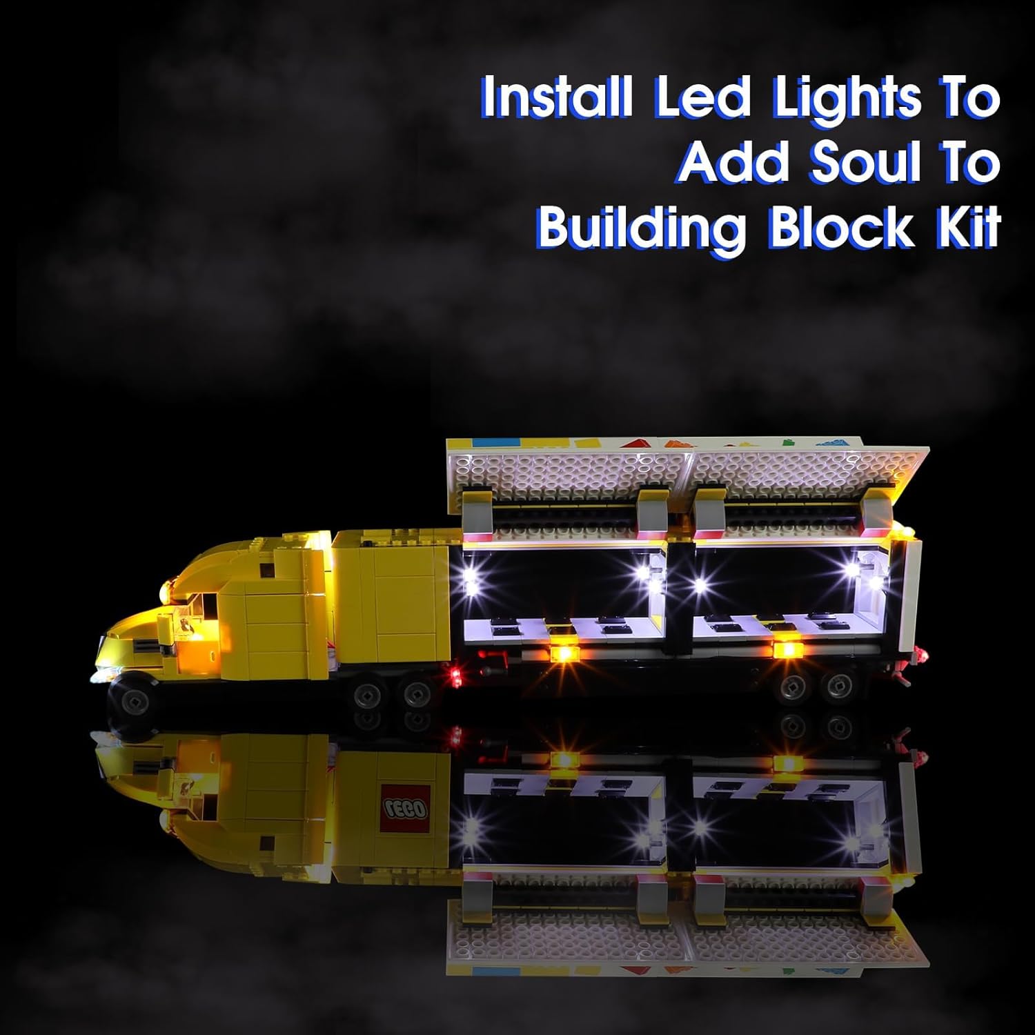 Vaodest Led Light for Lego 60440 Yellow Delivery Truck Building Blocks Model,Design and Configuration Compatible with Model 60440(Led Light Only, Not Building Block Kit)