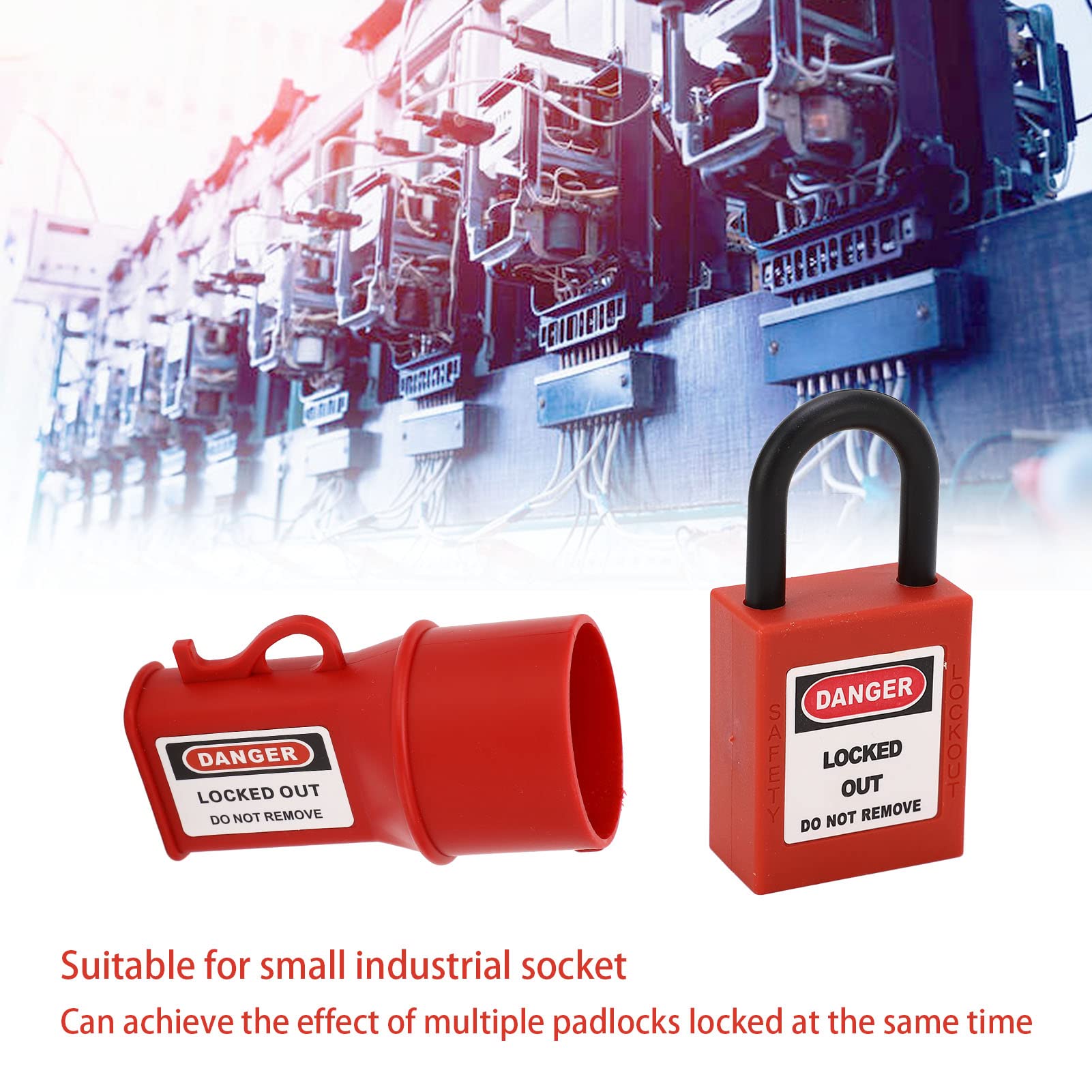 Astibym Socket Lockout Device Waterproof Insulated PP Plug Lockout for Electrical Isolation Small Industrial Outlets