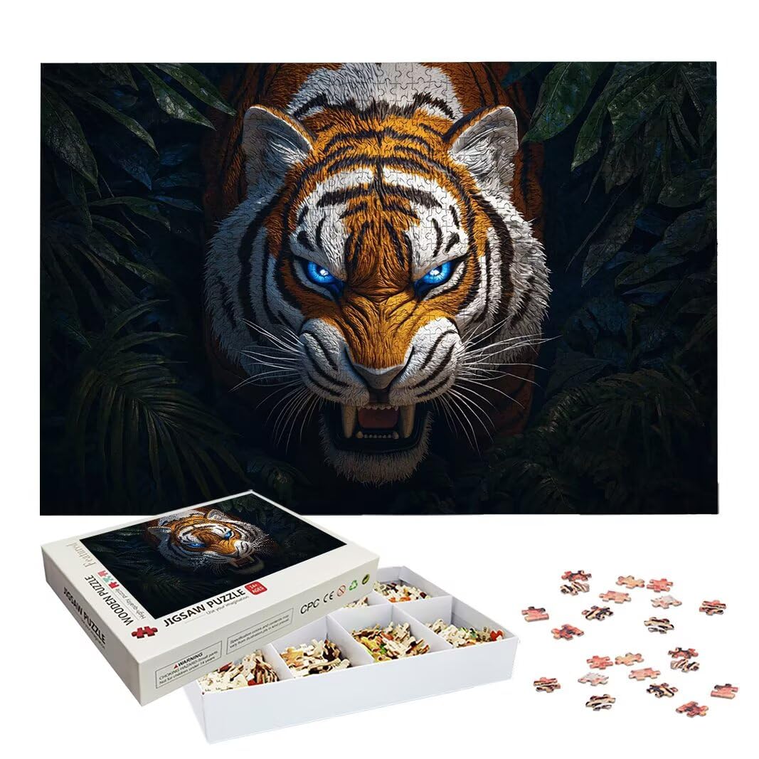 Puzzle 1500 sztuk, drewniane puzzle tygrys dla dorosłych, prezenty -2728