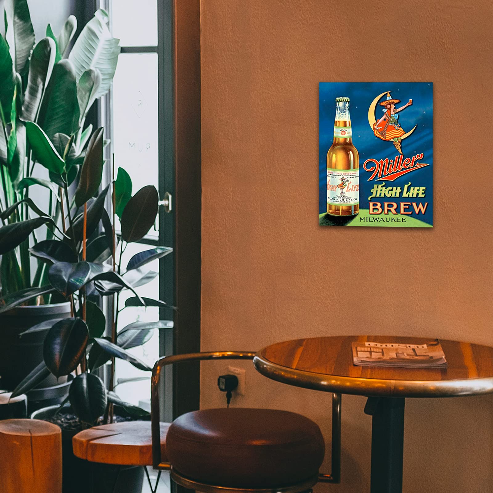 Miller Brewing Company ビンテージ調 ブリキ看板 Desperate Enterprises Miller High Life Brew Tin Sign - Nostalgic