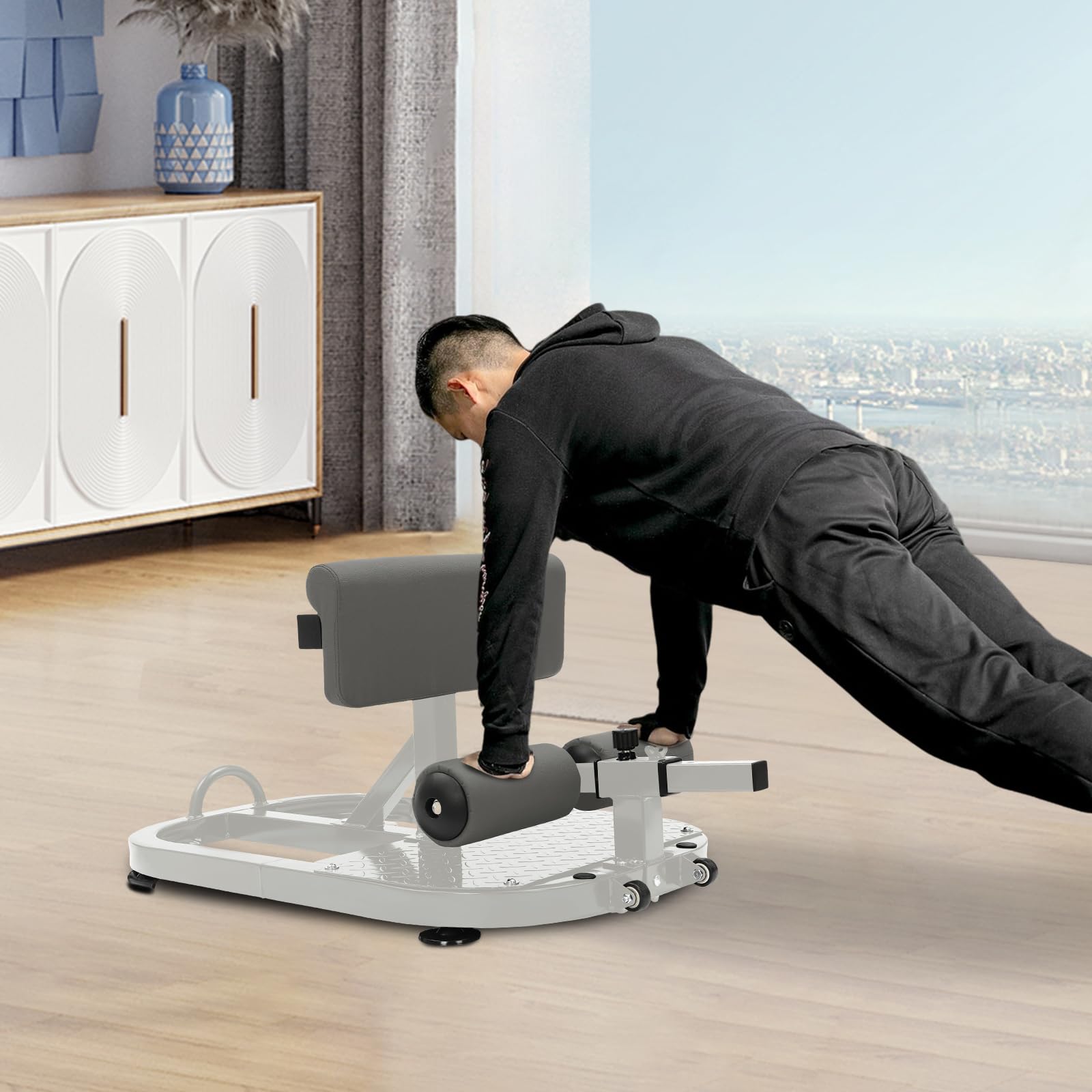 BANLICALI Squat Bench, Multi-Function Deep Squat Bench, 5 Hole Depth Adjustable, 551 lbs Bearing Home Gym Workout Station Squat Machine (White)