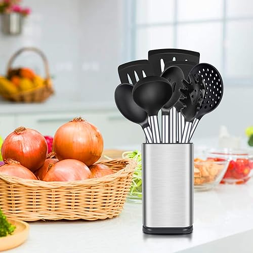 Miniatura 8 de Silicone Cooking Utensil Set, 8Pcs Non-stick Cookware with Stainless Steel Handle, BPA Free Heat Resistant Kitchen Tools with Spatulas, Turners