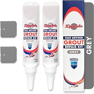 Tile Grout, Repair Kit, 2 Pack Grout Filler, Restore & Renew Tile Joints Line, Fast Drying Tile Grout Paint Squeeze Tube for Bathroom Shower Kitchen Floor, Waterproof (17.6 oz, Grey)