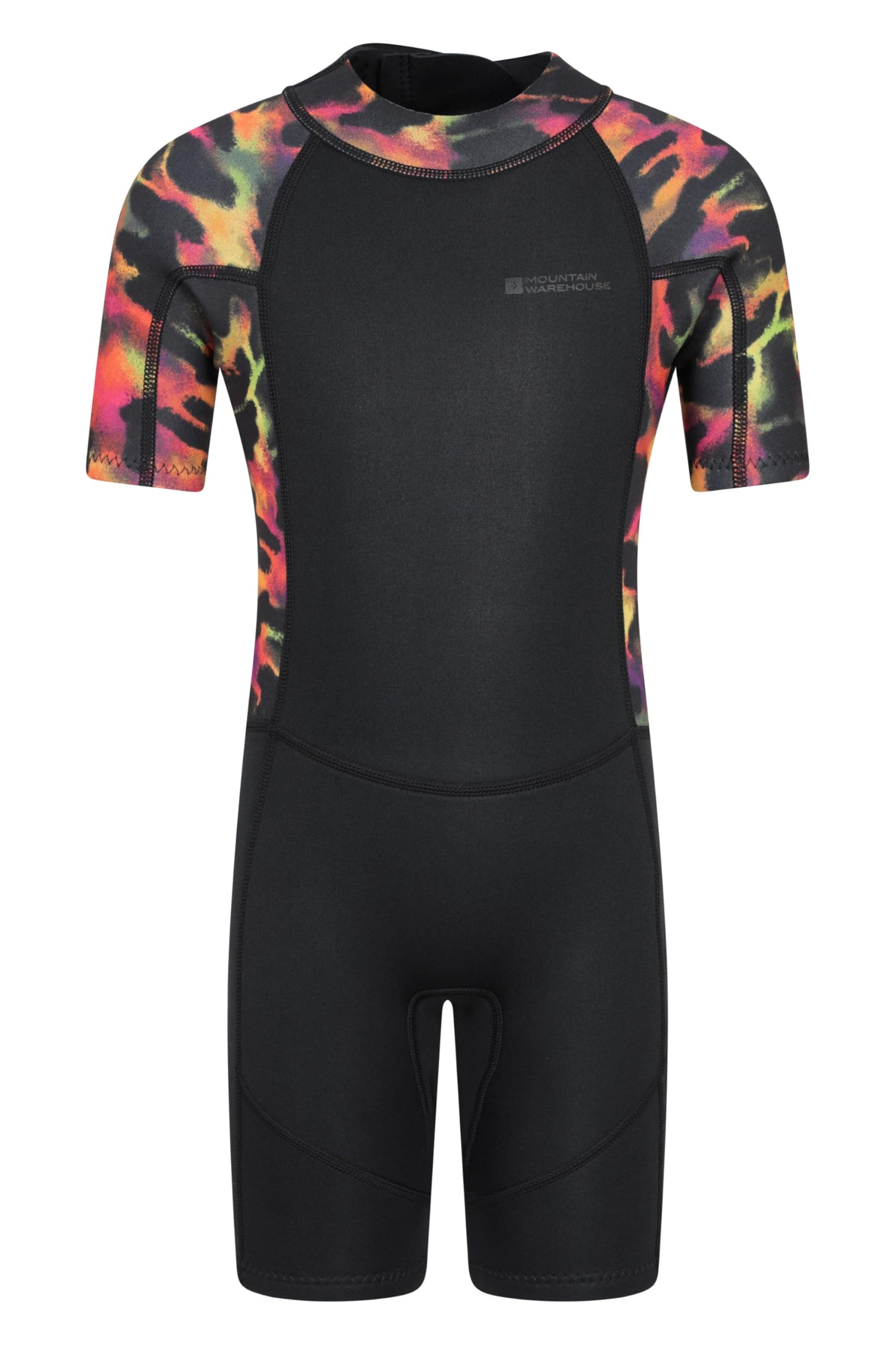Mountain Warehouse Shorty Printed Kids Wetsuit - Neoprene Swimwear with Flat Seams & Contour Fit for Boys & Girls - Spring Summer, Beach, Swimming, Water Sports Red (01) Teen Size 13 Years — image 1
