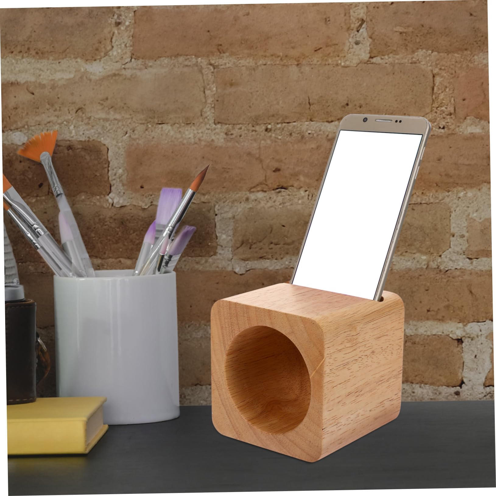 Soporte De Madera para Teléfono Móvil Pararse Soporte De Teléfono Móvil Bambú