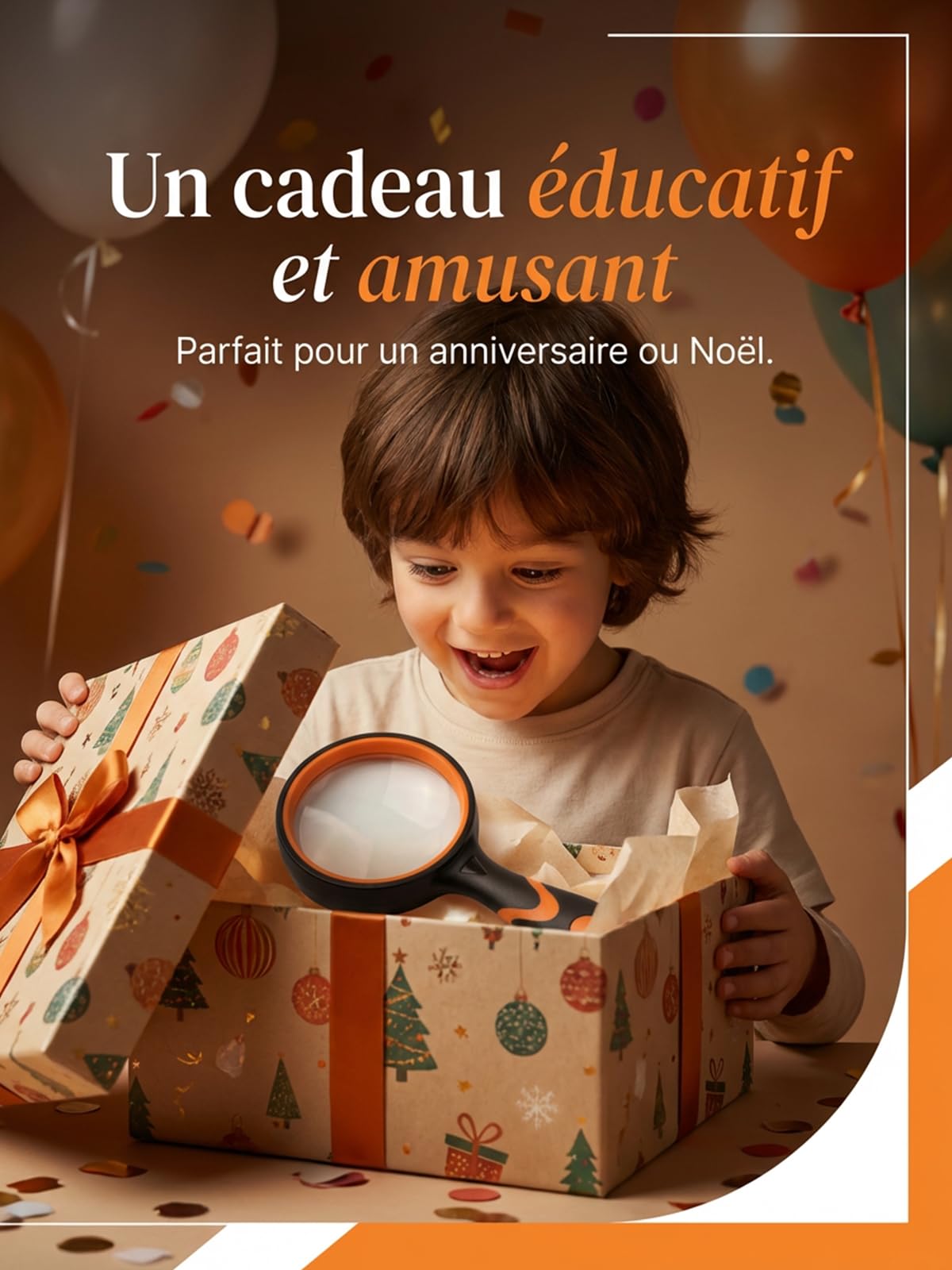 Soleado Loupe Enfant Haute Définition 65mm Lentille Verre Anti-Rayures Manche Caoutchouc Antidérapant
