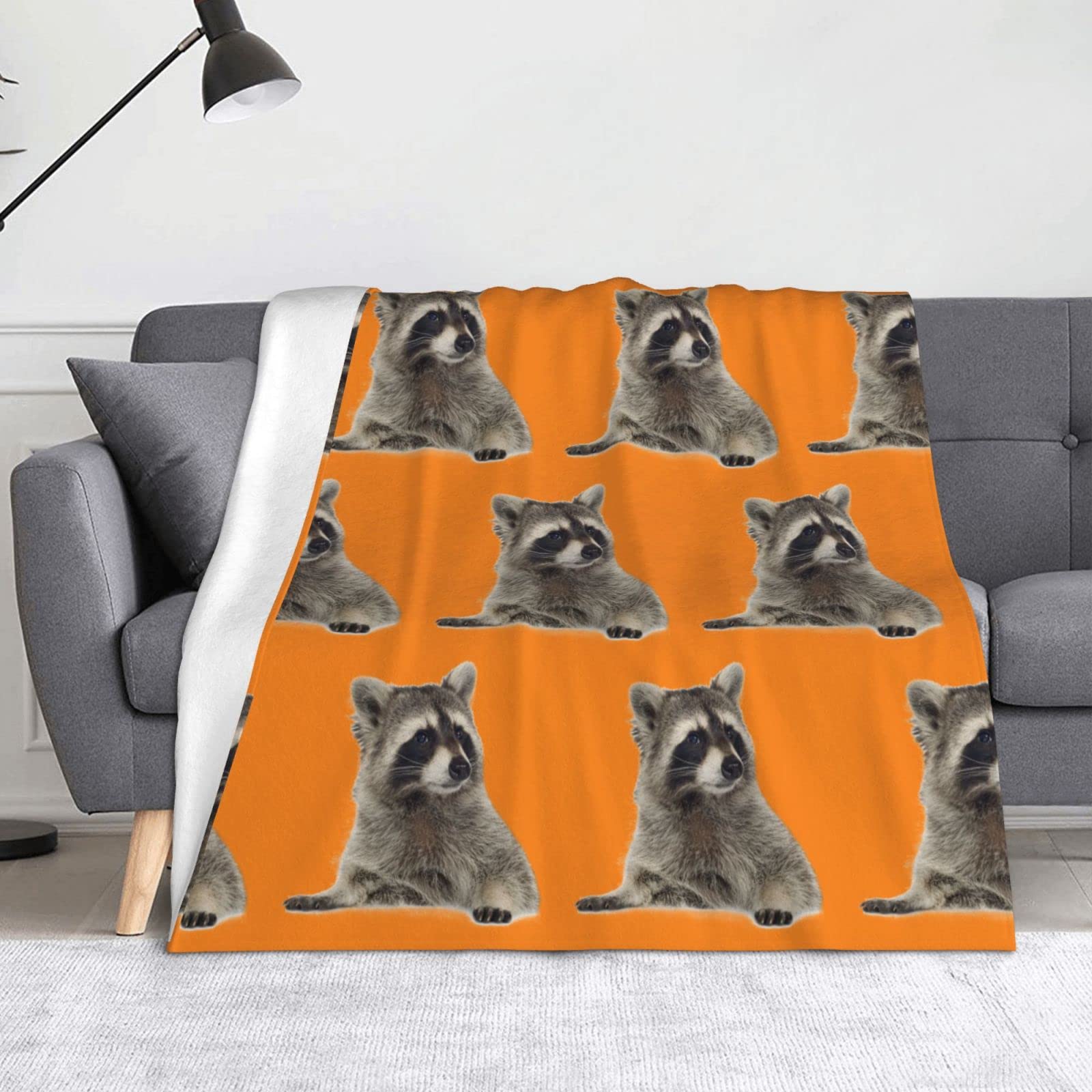 Plaid en polaire douce raton laveur couverture réconfortante pour toute la famille