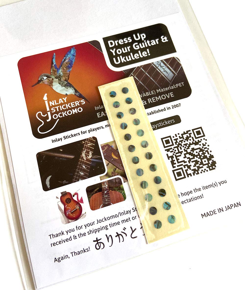 Inlay Sticker Fret Markers for Guitars &amp; Bass - 1/8" Small Side Marker Dots - Abalone Blue