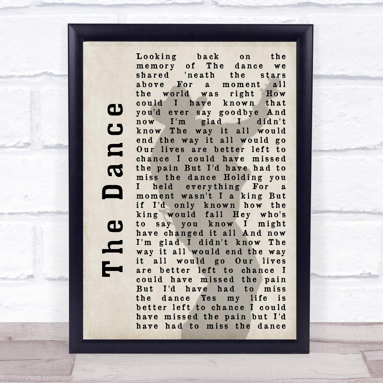 The Dance Shadow Song Lyric Quote Print