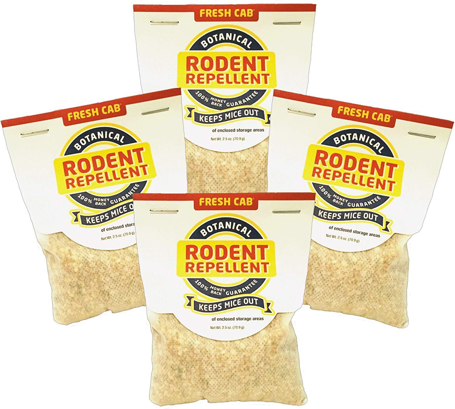 Fresh Cab Botanical Rodent Repellent - Environmentally Friendly, Keeps Mice Out, 4 Scent Pouches : Patio, Lawn & Garden
