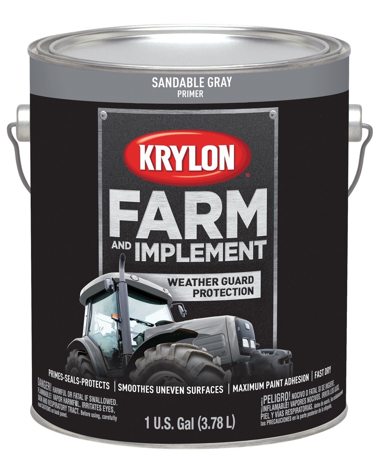 Krylon Farm &amp; Implement Brush-On Primer, Gray, 1 Gallon