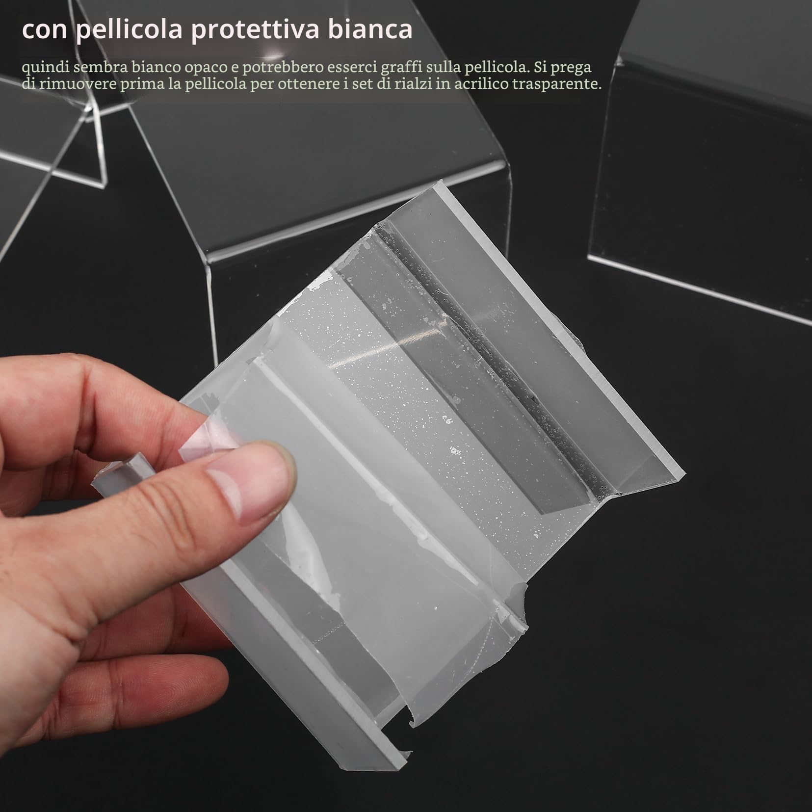 9 Pz Alzate di Display in Acrilico, Alzate per Espositori Gioielli, Espositore Vetrina in Trasparente, Scaletta Esposizione per Display, Figure, Buffet, Cupcakee, Modellismo