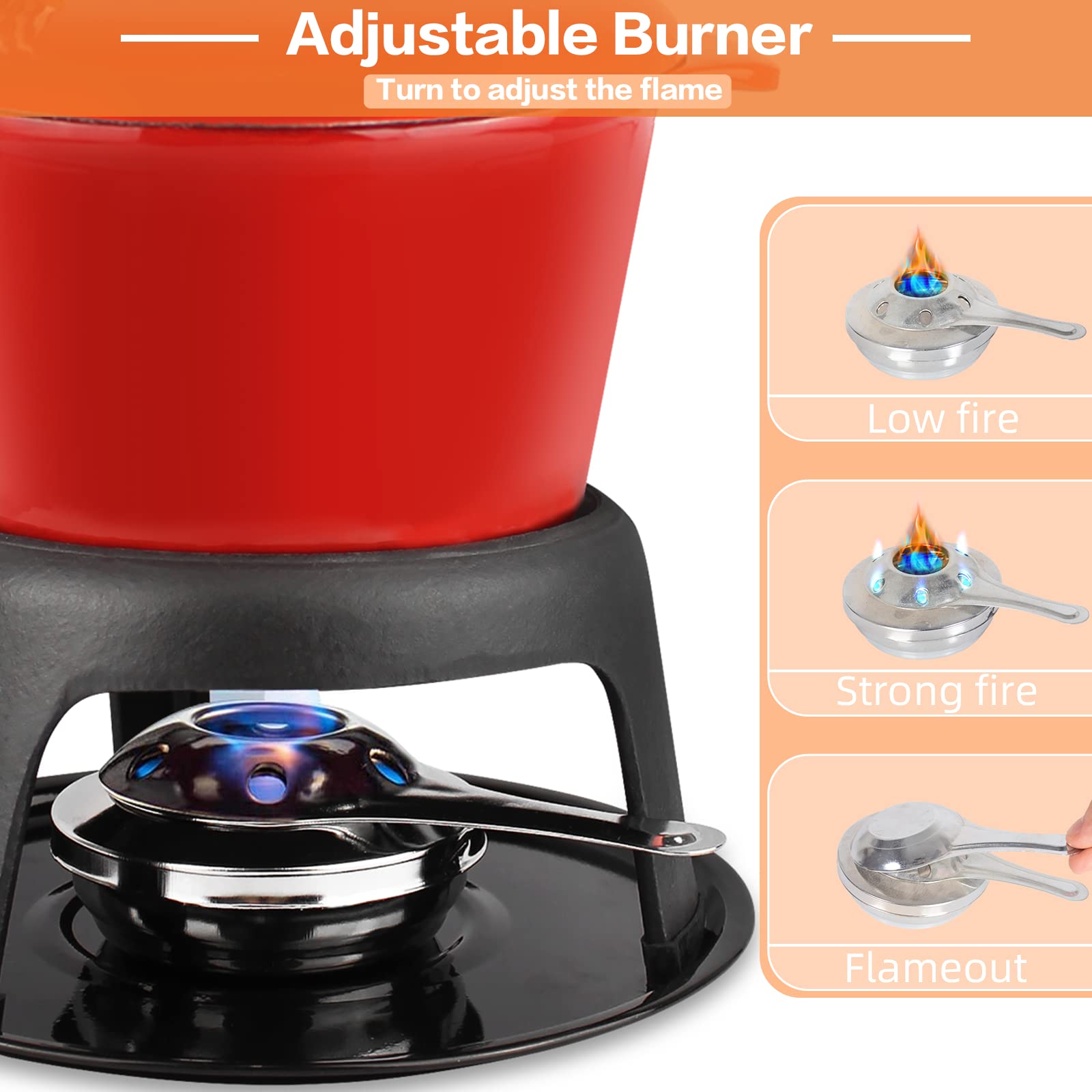 Todeco Service à Fondue avec 6 fourchettes, Set à Fondue pour Fondue Savoyarde, Bourguignonne et au Chocolat, Fondue au Fromage pour 6 Personnes, 27,5 x 21 x 21 cm, Rouge
