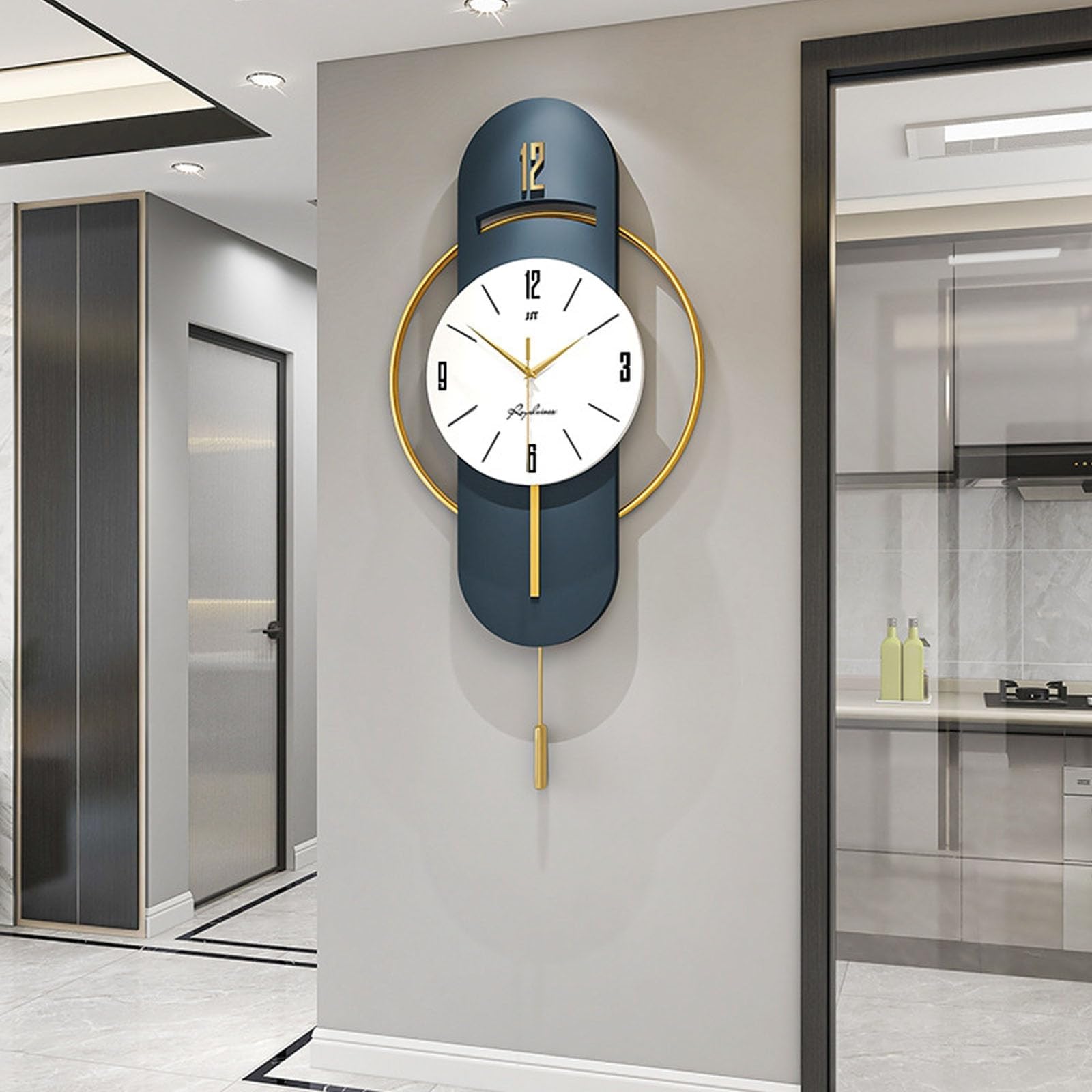 Reloj de Pared Moderno, Relojes De Pared Grandes, Decoración Moderna, Reloj, Creatividad, Metal, Péndulo Silencioso, Cuarzo