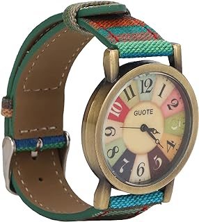 Relógio Hippie, Estilo Boho Multicolorido, Tempo Preciso, Bronze, Tamanho Adequado, Relógio Boêmio para Aniversário (Azul)