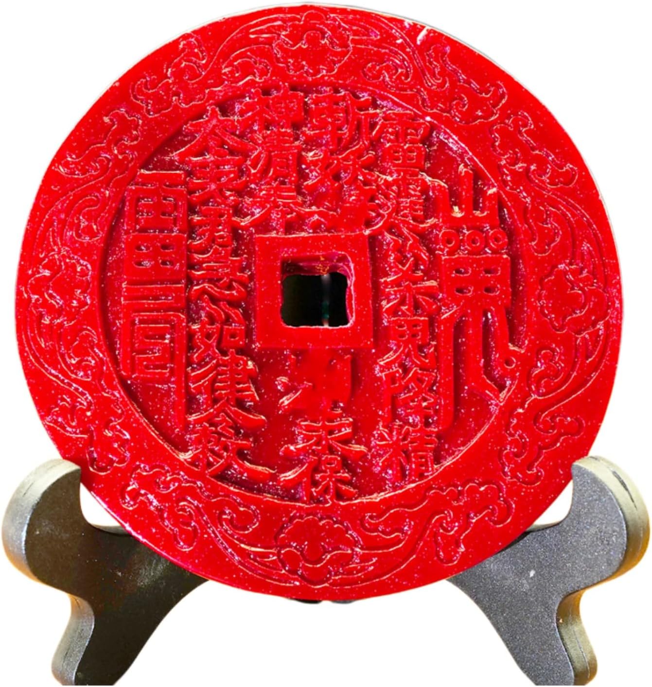 大号朱砂山鬼钱摆件摆件压胜铜钱平安八卦花钱 Feng Shui Good Amulet 客厅办公室装饰 fengshui Chinese Tassel Ornaments-1889