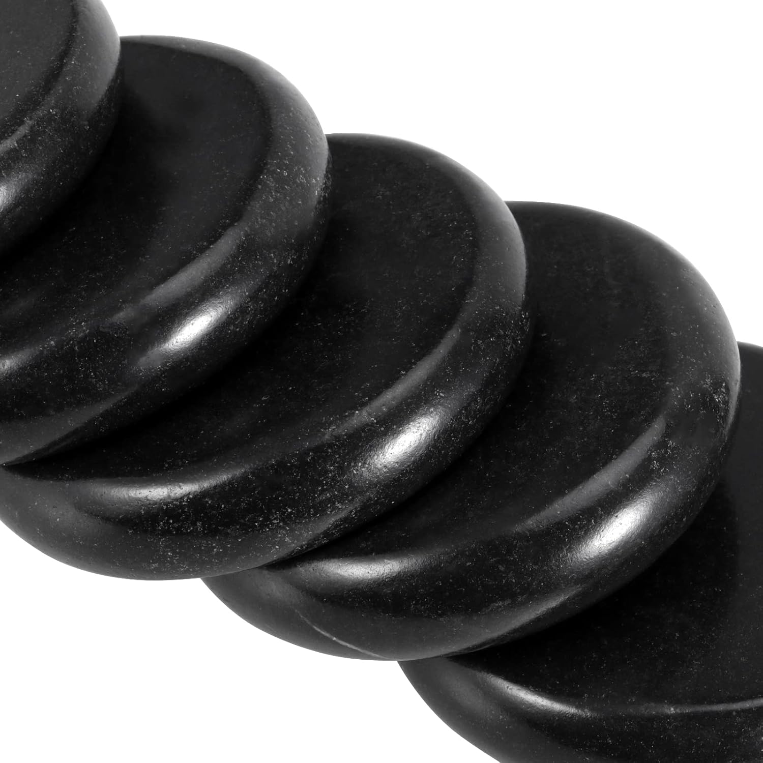 SINJEUN 22 Pack 3.5 Inch Basalt Massage Stones, Large Basalt Massage Rocks Round Hot Stones for Home Spa, Relaxing, Healing, Pain Relief, Black