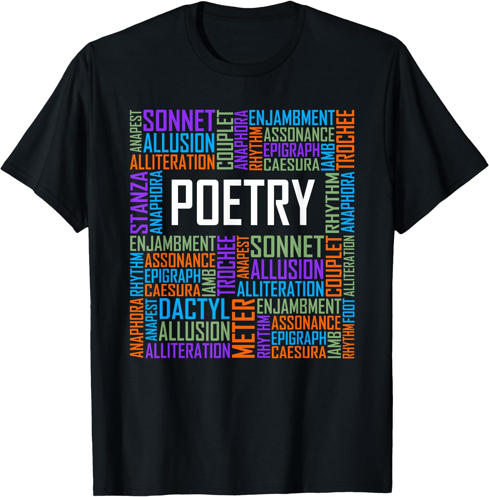 Poetry Words Lover Gift Poetry Writer Gifts T-Shirt
