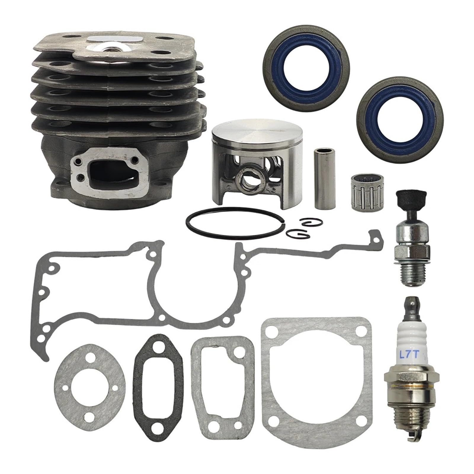 Accesorios para cortacésped Kit de pistón, Anillo, Junta, retén de Aceite y válvula for Cilindro de Gran diámetro (52 mm) for Motosierra 61, 268, 272, 272K y 272XP. Recubrimiento N-KASIL.