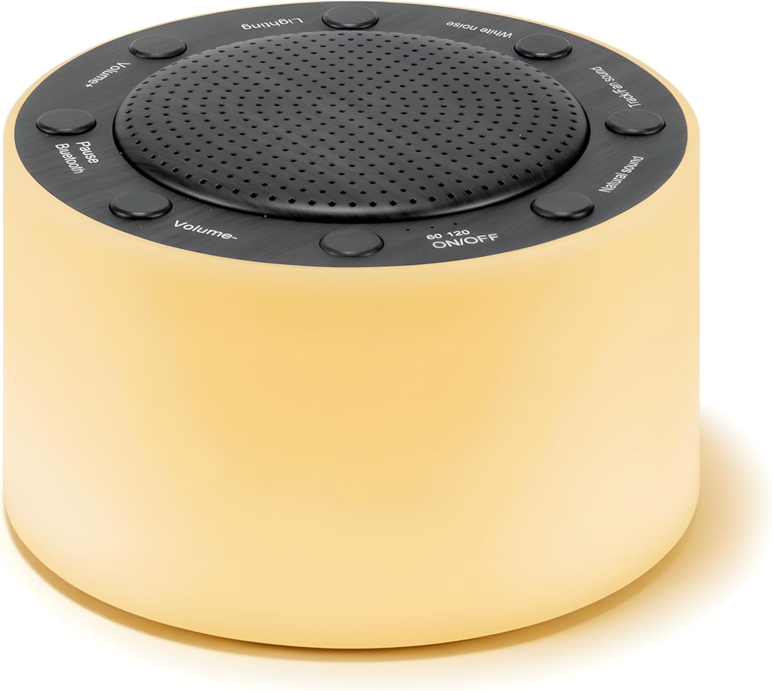 Sound Machine White Noise Machine with Night Light, 14 Soothing Sounds, Bluetooth, 2500 mAh, 15 Levels of Volume Powered ＆ Sleep Timer for Baby and Adults (Black, Standard)
