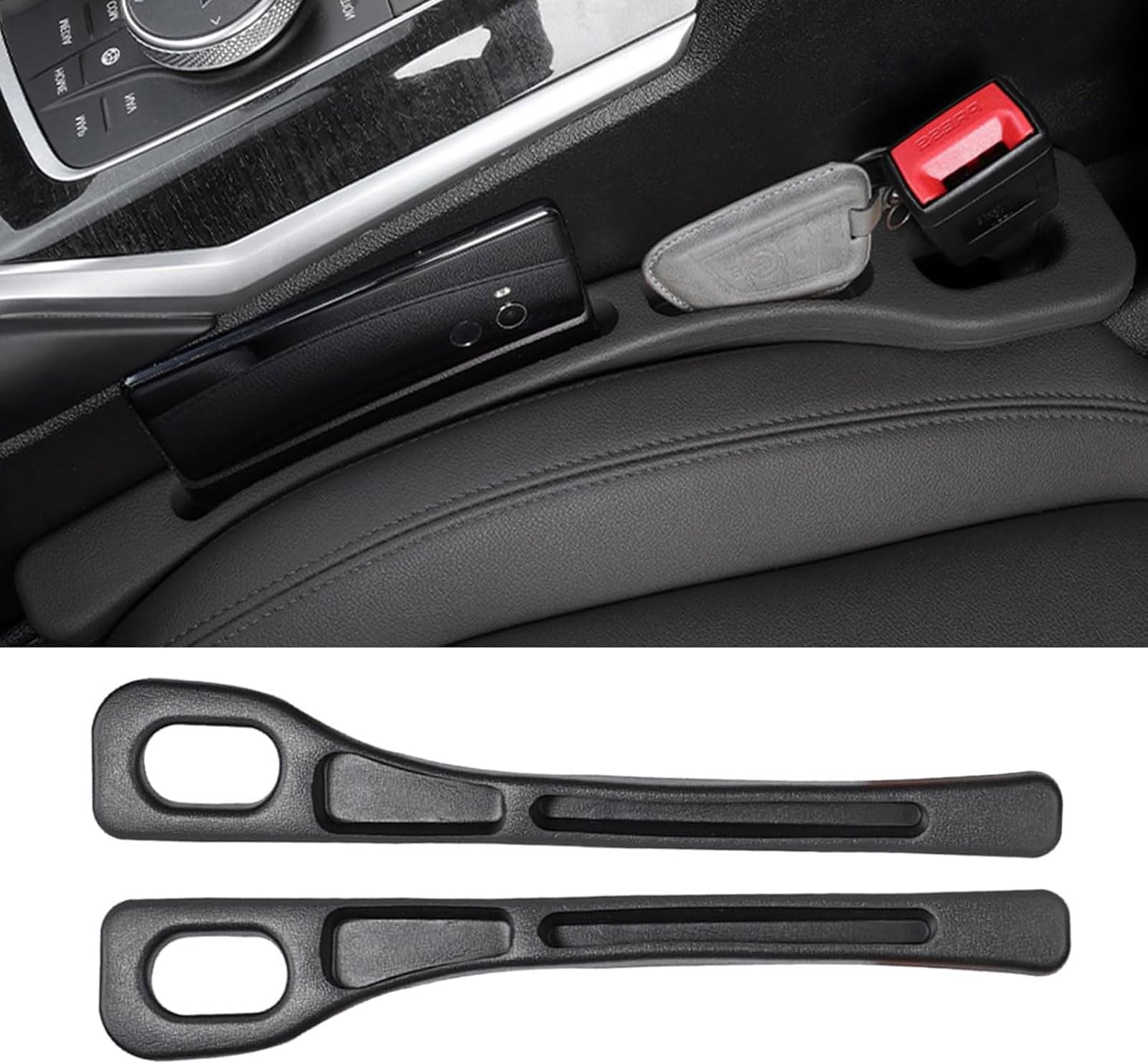 YYATT 2Pcs Car Seat Gap Filler for Nissan Qashqai Ⅲ J12 2021 2022-pr, Leak-proof Car Seat Crevice Blocker Storage Organize Accessory,A Black