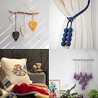 Vista 4 de Cordón de macramé de 0.079 pulgadas, cuerda de macramé color POZEAN de 220 yardas (unos 656.2 ft), cuerda de algodón 100% natural para colgar