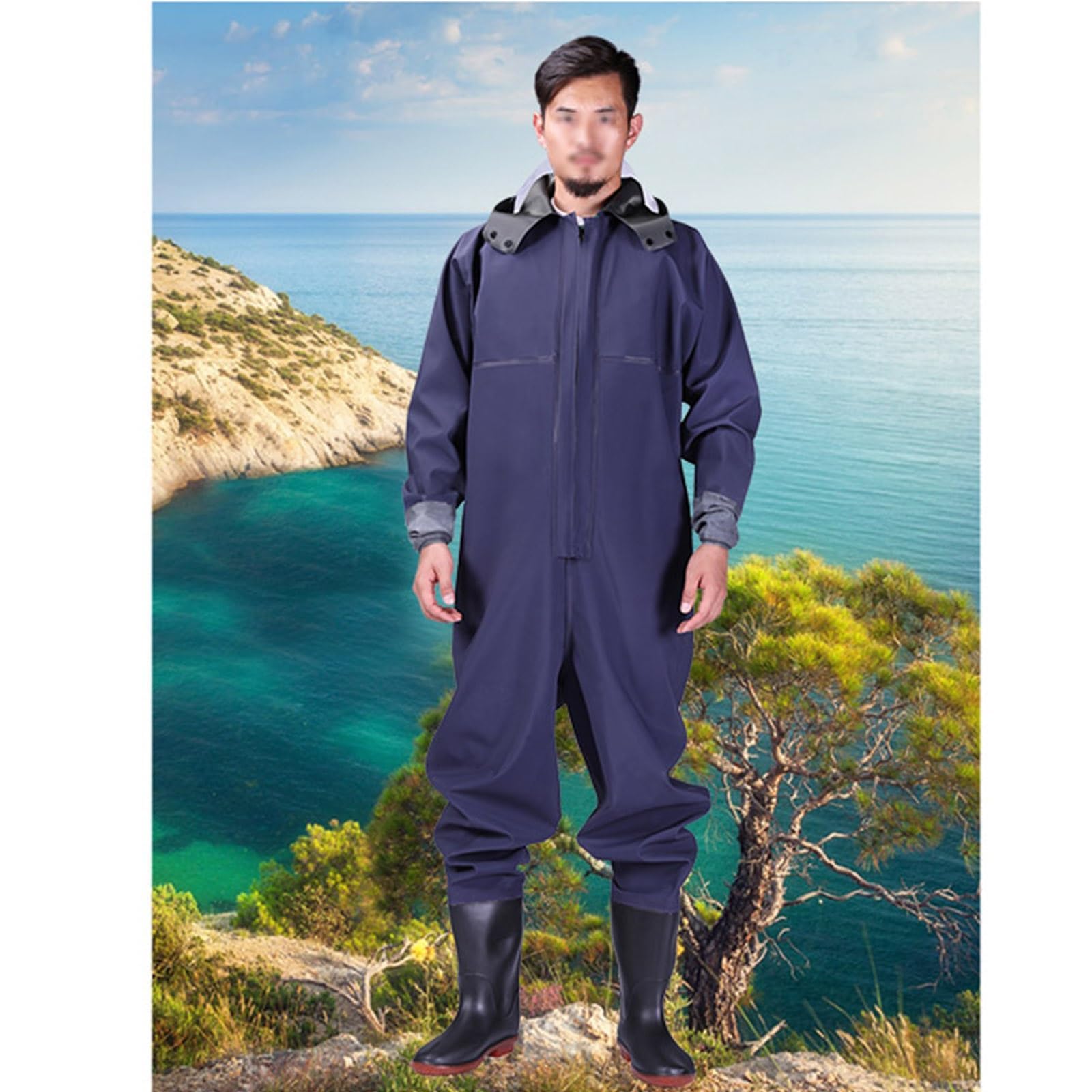 Wader Integrali da Pesca con Stivali in Gomma Antiscivolo per Uomo e Donna, Wader Impermeabili in PVC con Stivali Incorporati per Appassionati di Pesca e Giardinaggio,120s Pink No Gloves,36