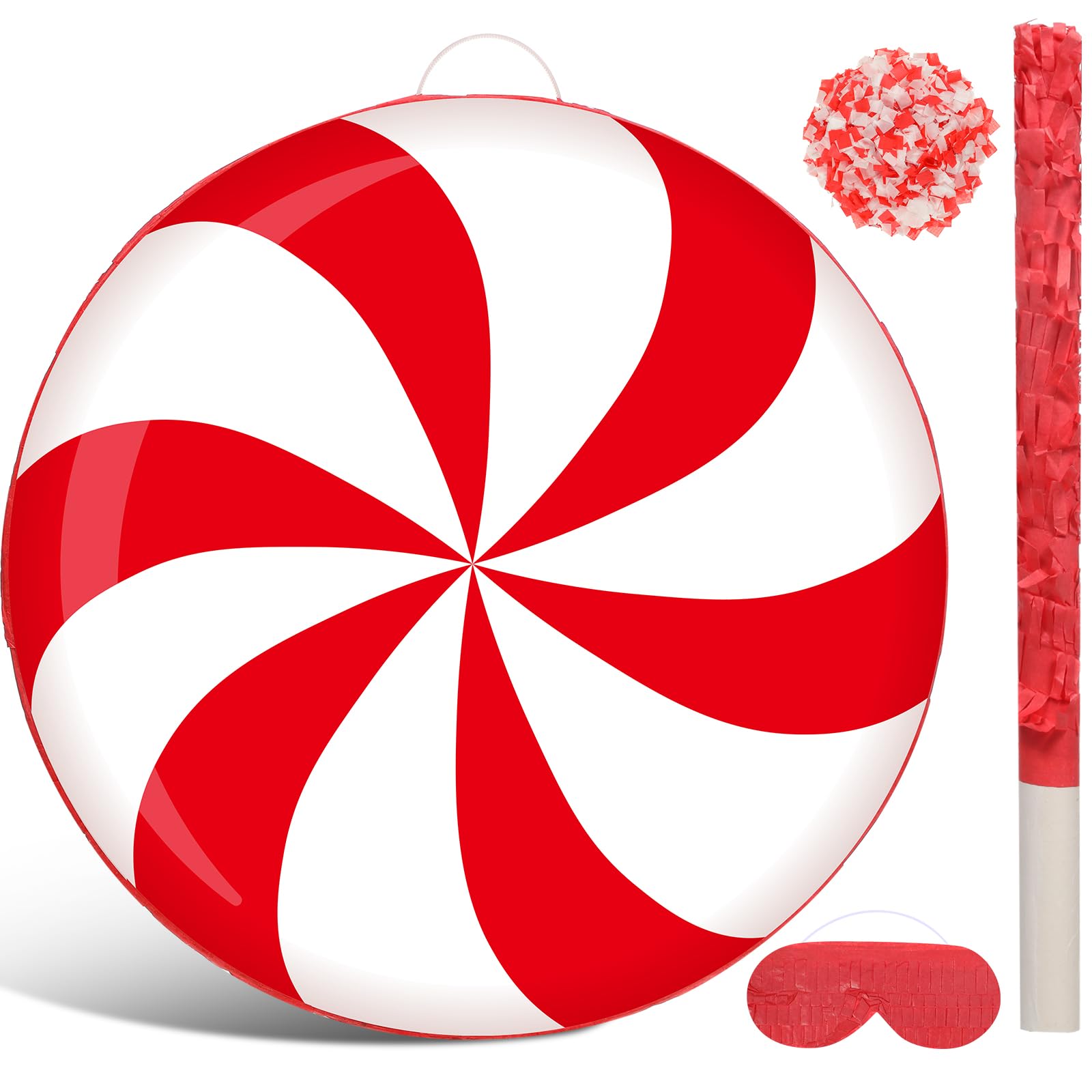 Christmas Candy Pinata 16 Inch Christmas Mexican Pinata with Stick Blindfold and Confetti Pack Christmas Pinata Bundle for Xmas Birthday Holiday Pinata Game Favors Photo Prop Decoration