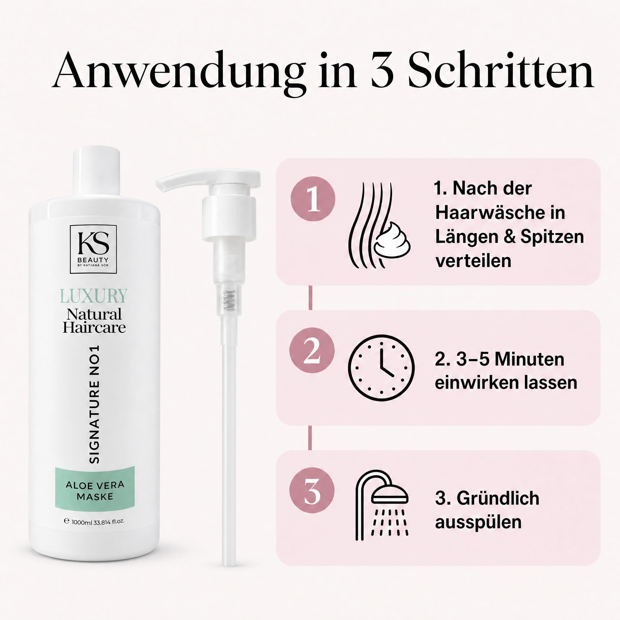 KS Beauty Aloe Vera Haarmaske 1000 ml, Haarkur mit Pumpspender | Intensive Feuchtigkeitspflege für trockenes Haar mit Arganöl & Panthenol – für geschmeidige, glänzende Längen und Spitzen