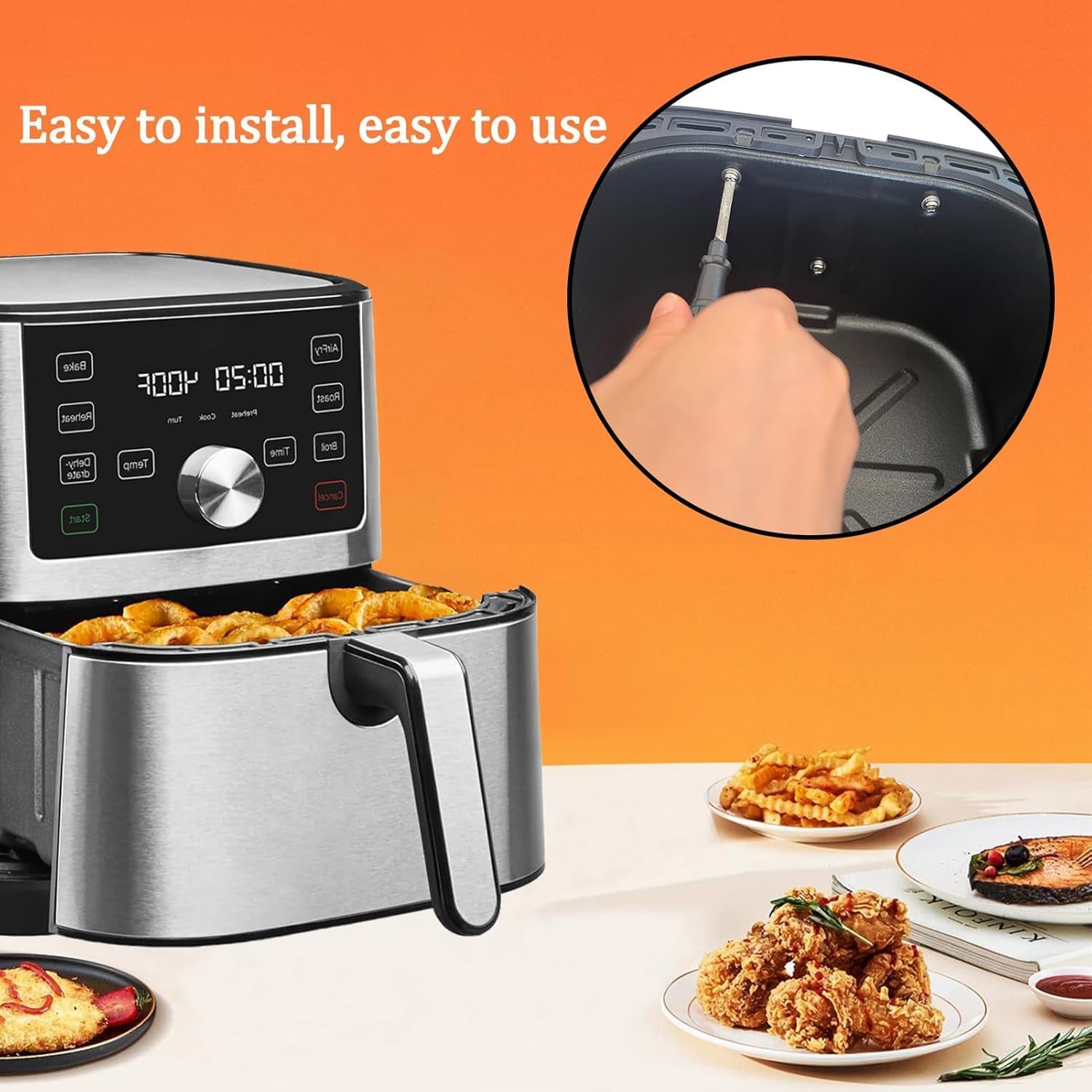 Air Fryer Screws for Instants Vortex Plus 4QT Air Fryers, Premium Food Grade 304 Stainless Steel Self-tapping Screws for 4QT Instants Air Fryer Basket, High Temperature Resistant