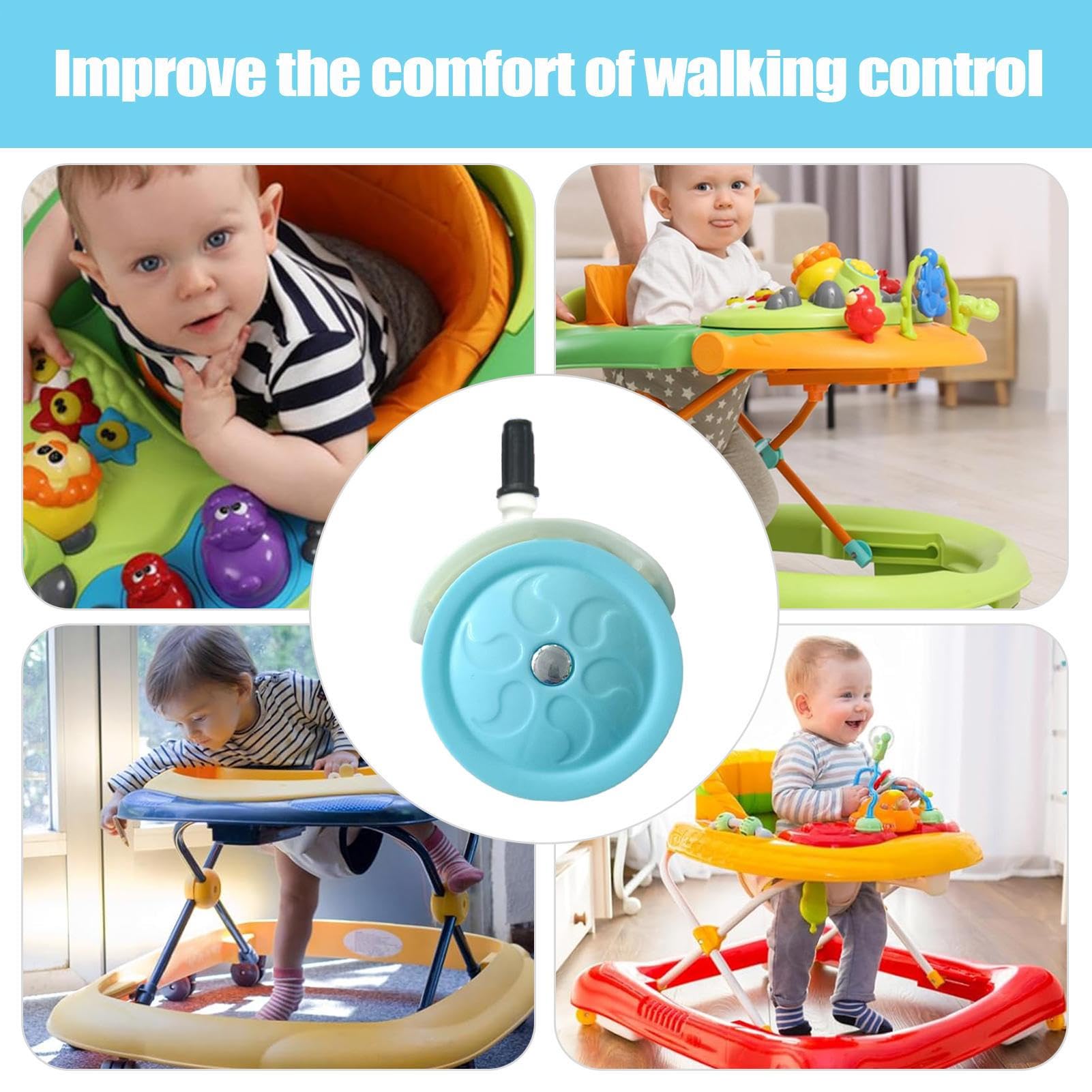 Wheels For Stroller- Replacement Castors For Wheelchair | 4 Pieces Replacement Wheels | Stroller Swivel Casters For Baby Tricycle Walker Living Room Outdoor, Pushchair Accessories