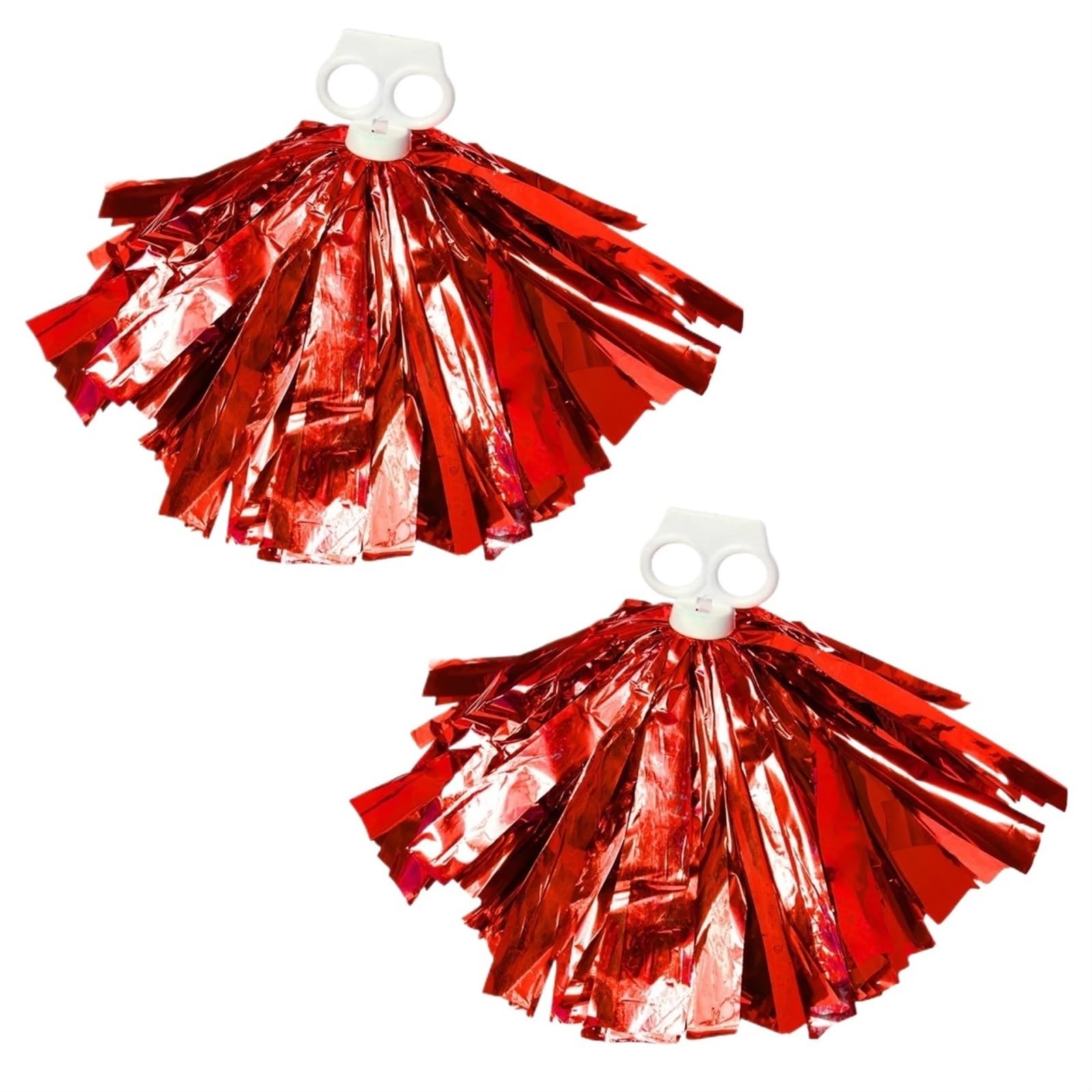 Cheerleader Pom Poms 1 Pair Flower Ball Cheerleading Pompon Tassel Hand Flowers Games Cheerleader Pom Hands Ring Holding Cheering Props(Red)