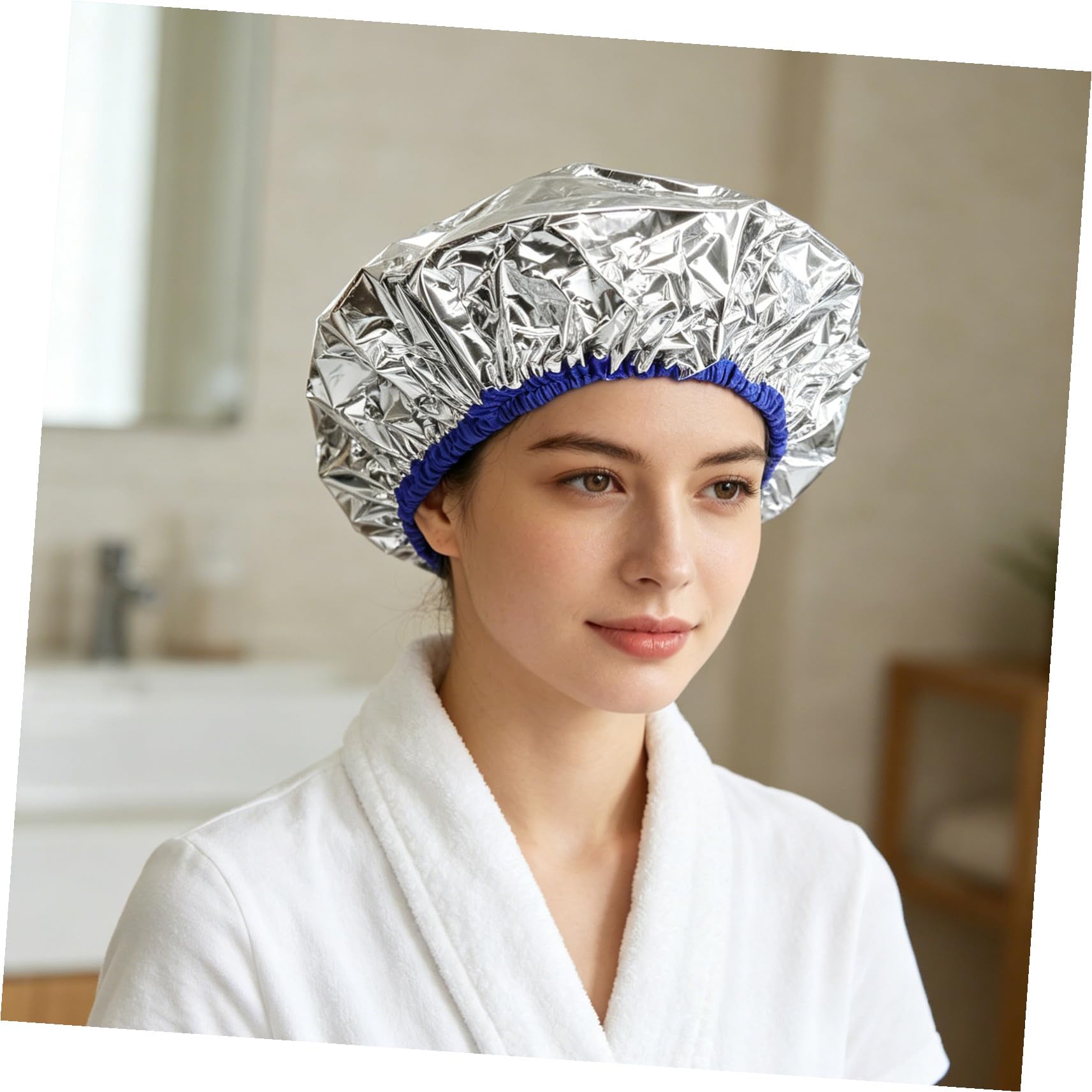 1 Pièce Bonnet de Capillaire Pratique Tinfoil Bonnet de Bain Auto Chauffant pour Capillaire et Coloration Unique Ajustable