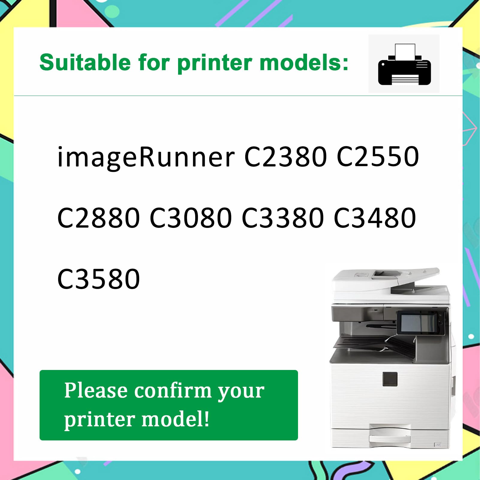 Compatible pour Canon FM2-5533-000 C-EXV21 Boîte De Toner Usagé, pour ImageRunner C2380 C2550 C2880 C3080 C3380 C3480 C3580 Imprimante 1-Pack