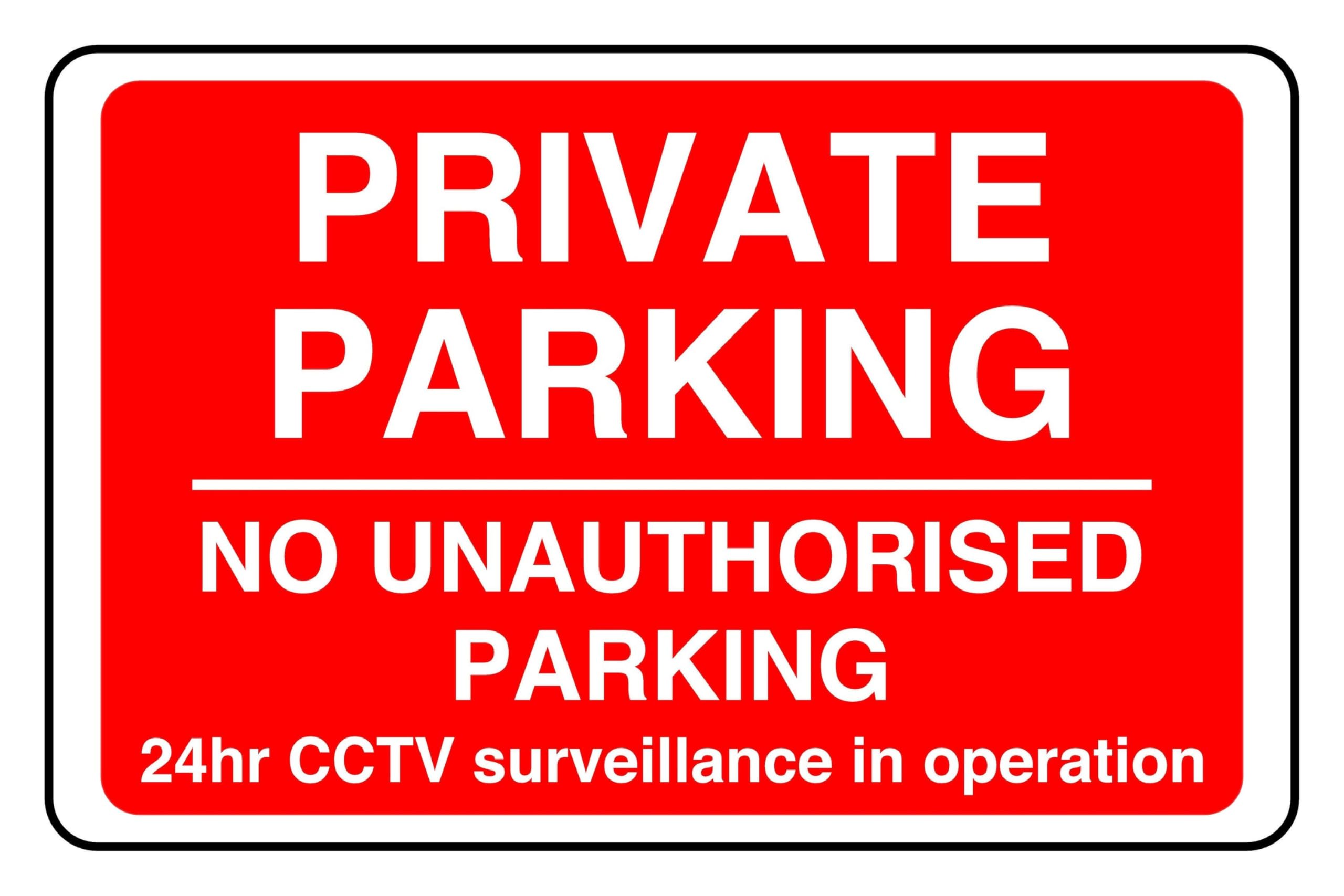 No Parking Private Parking No Unauthorised Parking - safety sign- 3mm Aluminum Dibond for indoor/outdoor usage (300mm x 200mm) 7m Viewing Distance.