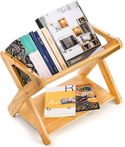 Miniatura 8 de Okllen Organizador de libros para niños con estante, organizador de almacenamiento de libros de bambú, estante organizador de libros para niños