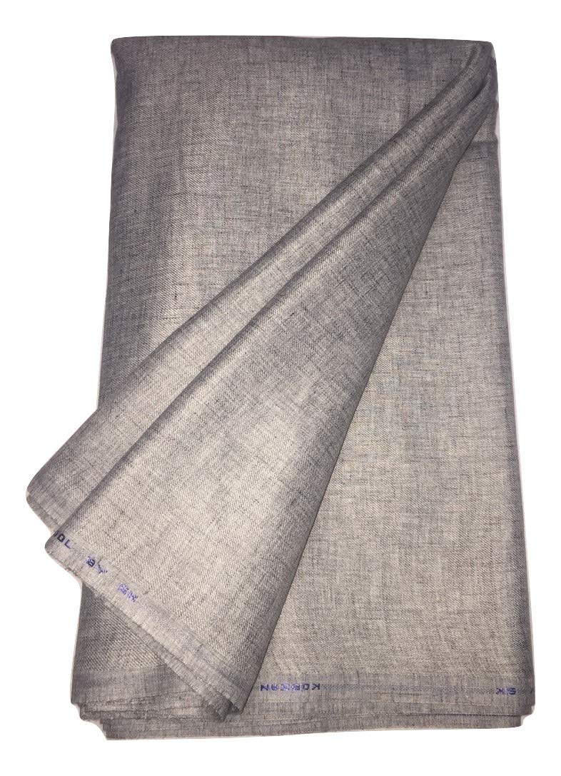 Men's Woollen Unstitched Kurta Pyjama fine quality plain Merino Wool Fabric- 5.5 meters (shirt,pathani suit,Grey,Free Size)-image-35