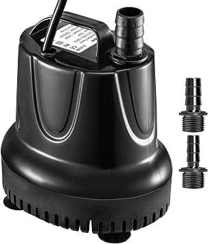Submersible Water Pump 1500L/H, Ultra Quiet Small Aquarium Pump with 2 Nozzles for Pond, Fountains, Fish Tank, Statuary and Hydroponic High Lift 1.65m, 1.5m Power Cord 1500L/H 15W