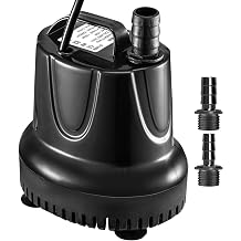 1500L/H Submersible Water Pump Small Submersible Pump Aquarium Water Pump with 2 Nozzles Quiet Aquarium Pump Fountain Pump Water Pump for Fountains Fish Tank Pond Hydroponic Statuary Black